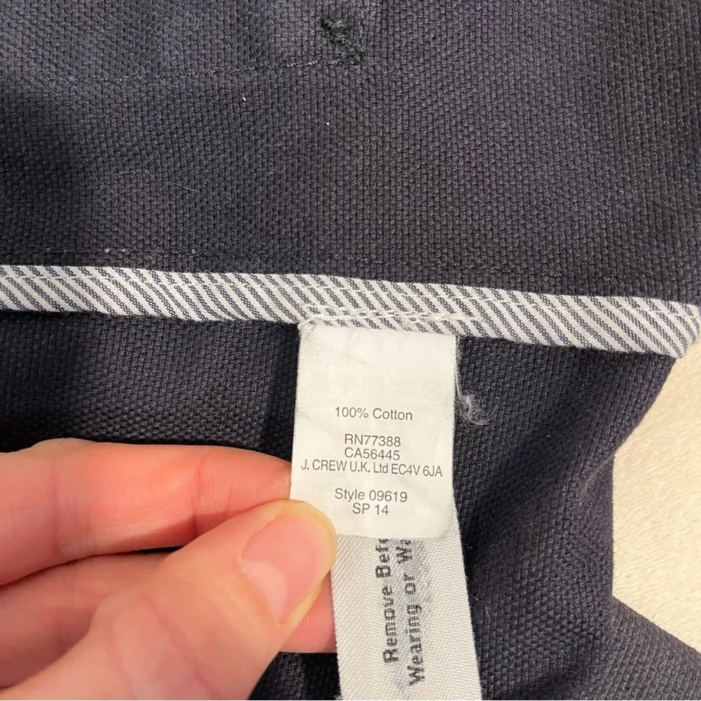 J. Crew Basket Weave Cotton Jacket Navy Blue 09619 Size XS